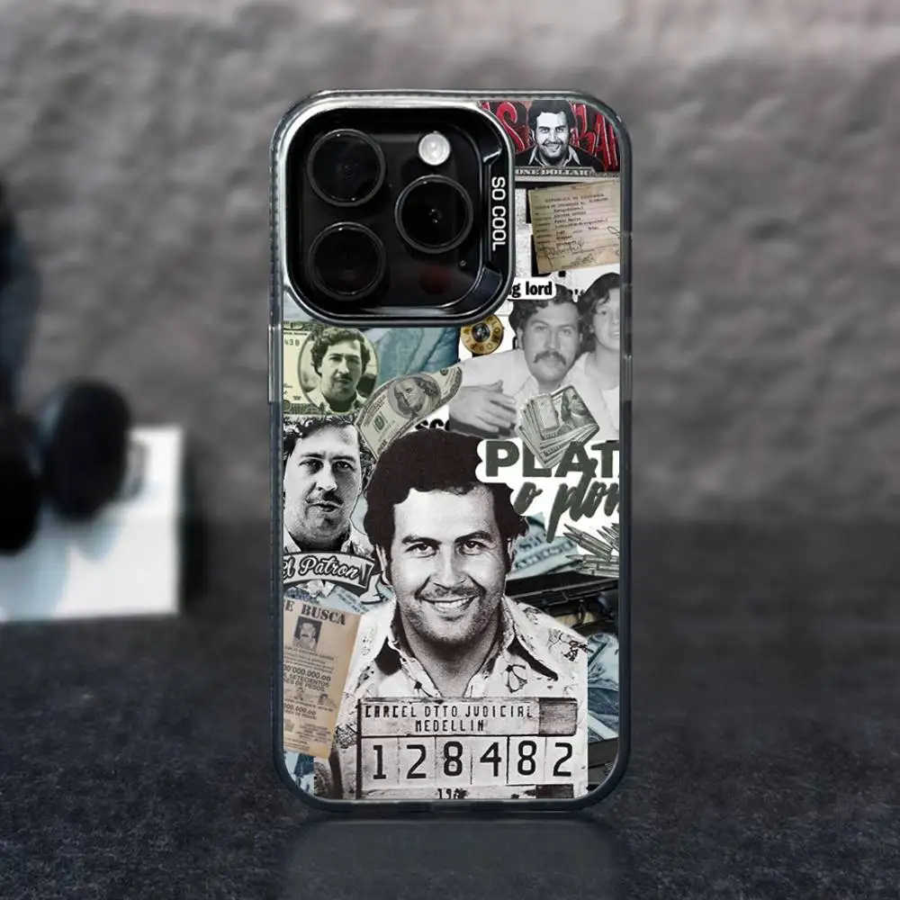 1pc Pablo Escobar Phone Case IMD Color Silver Shell For IPhone17 16 15 14 13 12 11 Pro Max Plus