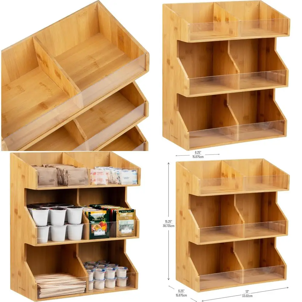 

Органайзер для кофейных капсул на столешницу, бамбуковая подставка для приправ, 13 длина x 6.25 ширина x 15.25 высота, коричневый