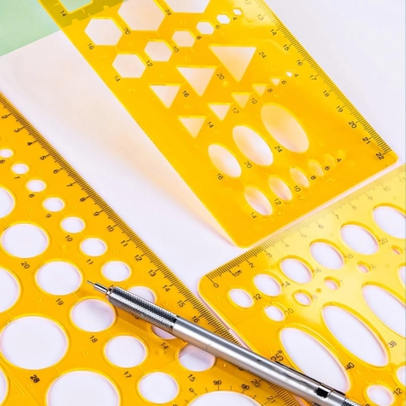 Modelli disegno geometrico Stencil disegno Modelli ovali Righelli misurazione