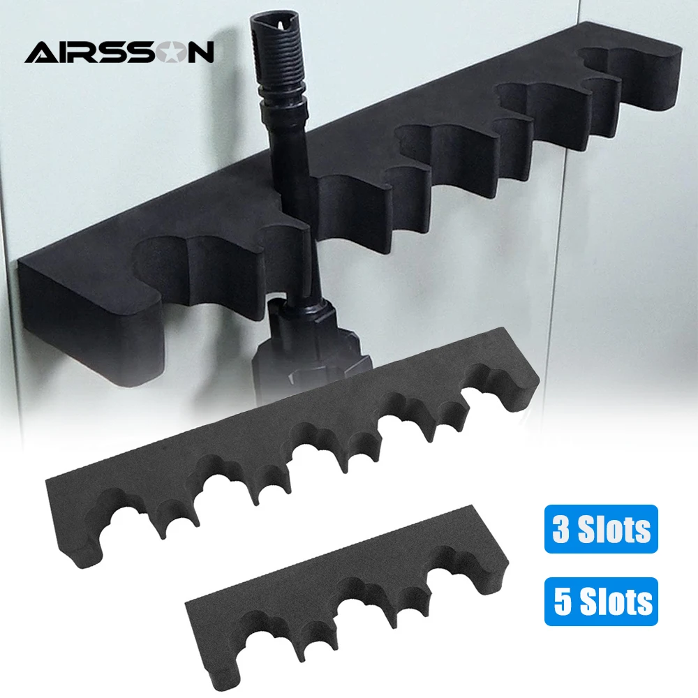 Rack de Espuma com Tira, Suporte Universal para Barril Rifle, Armário de parede, Mount Holder, Organizador para Arma, 3 Slots, 5 Slots