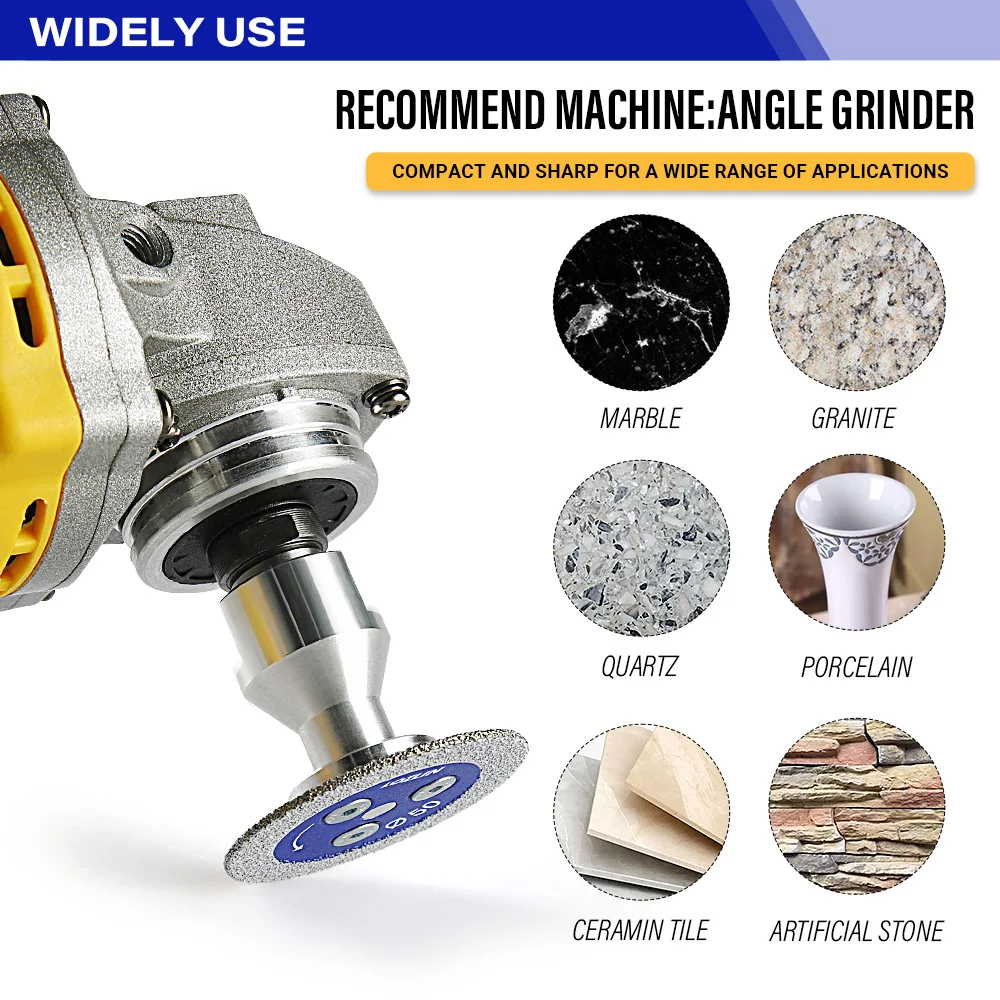 LOZLIN 3PCS 50mm Diamond Saw Blades 5/8-11 Detachable Flange for Granite Marble Ceramic Tile Glass Cutting Grinding Engraving Tool view 6