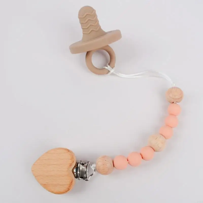 مشبك مهديء للأطفال، سلسلة مصاصة مضادة للسقوط من السيليكون، حامل معلق للحلمة L8RB