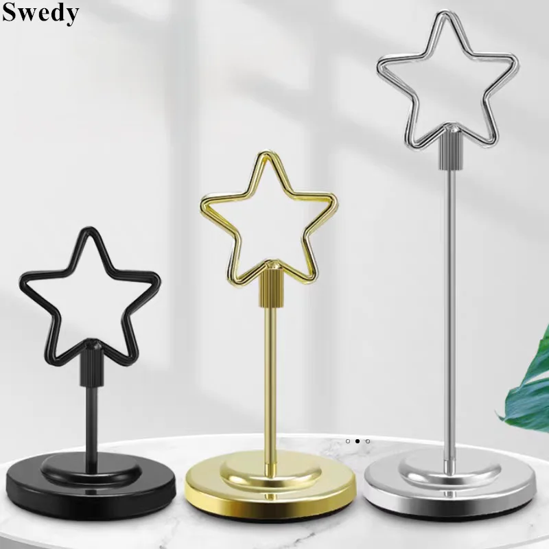 7 PCS Stainless Steel Restaurant Menu Food Price Label Card Tags Wedding Photo Picture POP Clip Table Number Place Card Holder