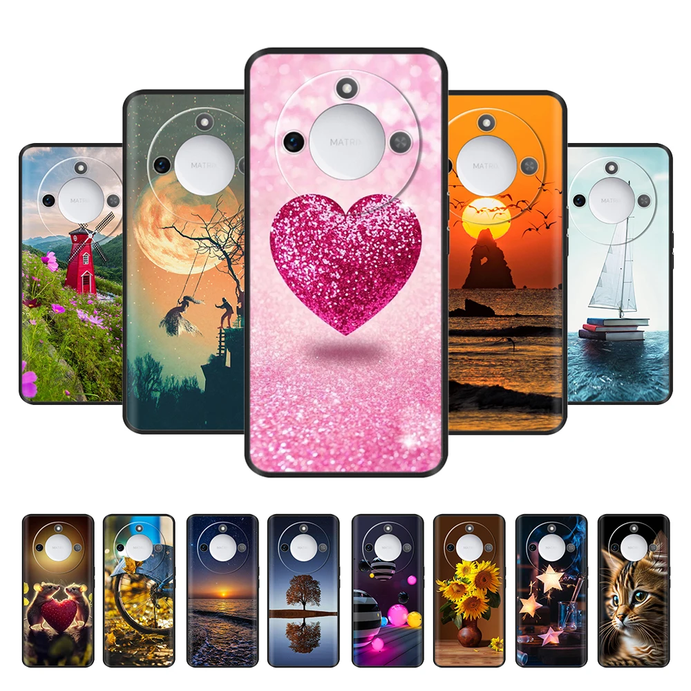 

For Honor X9C Smart Case Cute Flowers Painted Cover Soft Slim Phone Case For Honor X9C Smart Case HonorX9c Smart Fundas Bumper