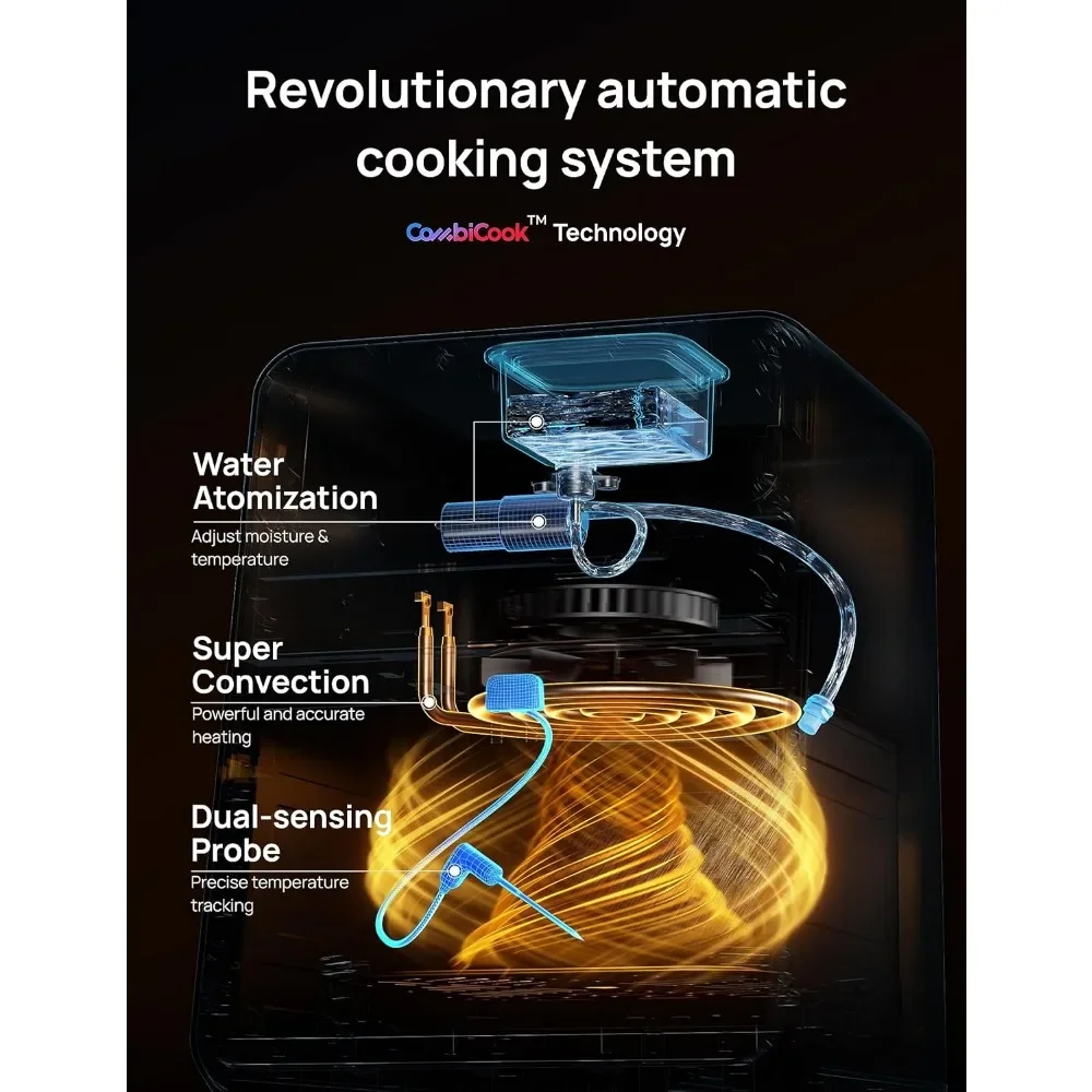 مقالي هواء ذكية عميقة مع مسبار دقيق لدرجة الحرارة ، 3 أوضاع طهي احترافية ، خوارزمية مخصصة ، أدوات مطبخ ، 6 قيراط