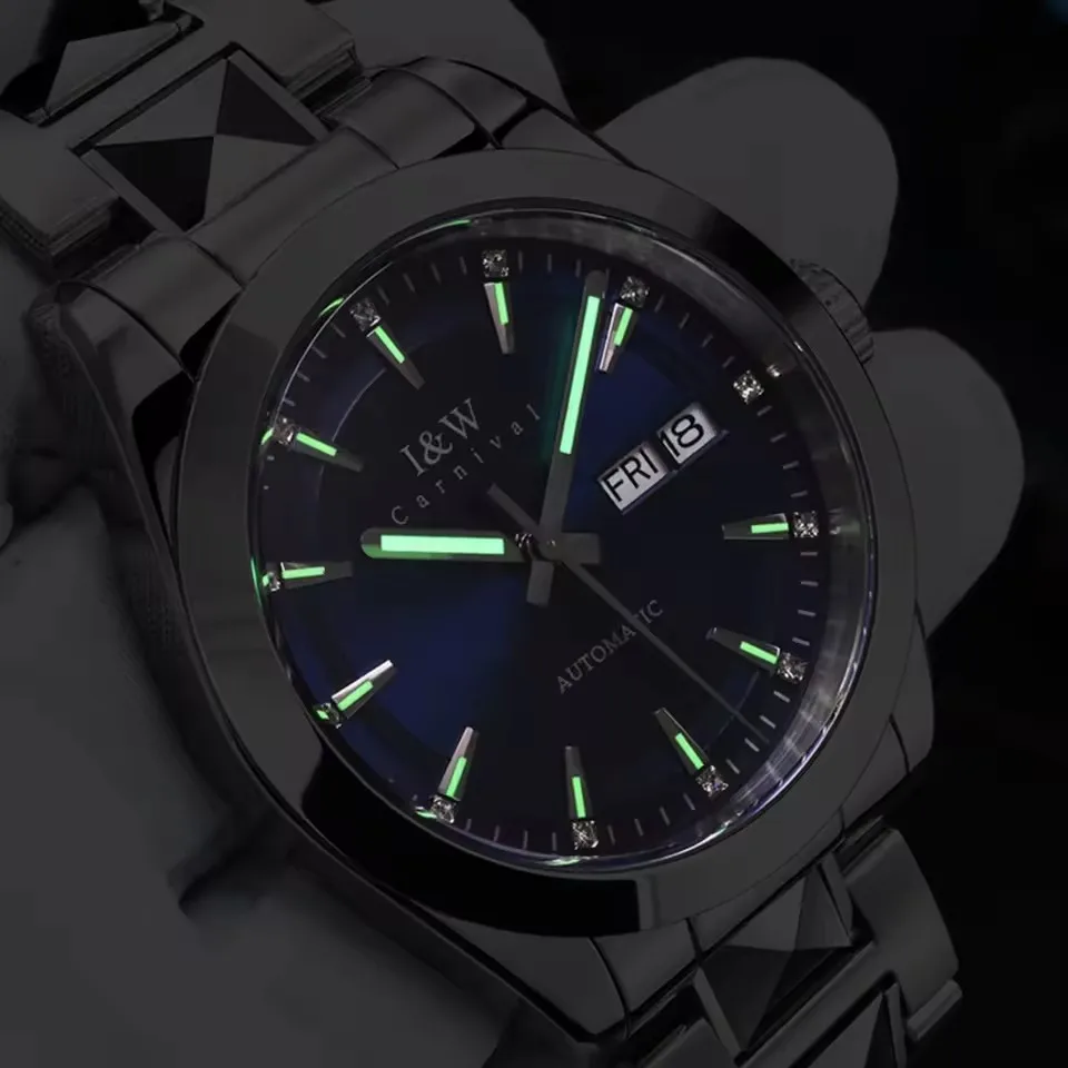 IW كرنفال ساعات المعصم الميكانيكية ساعة المعصم الملحقات المتقدمة للرجال الحركة التلقائية الياقوت مرآة الساعات الذكور