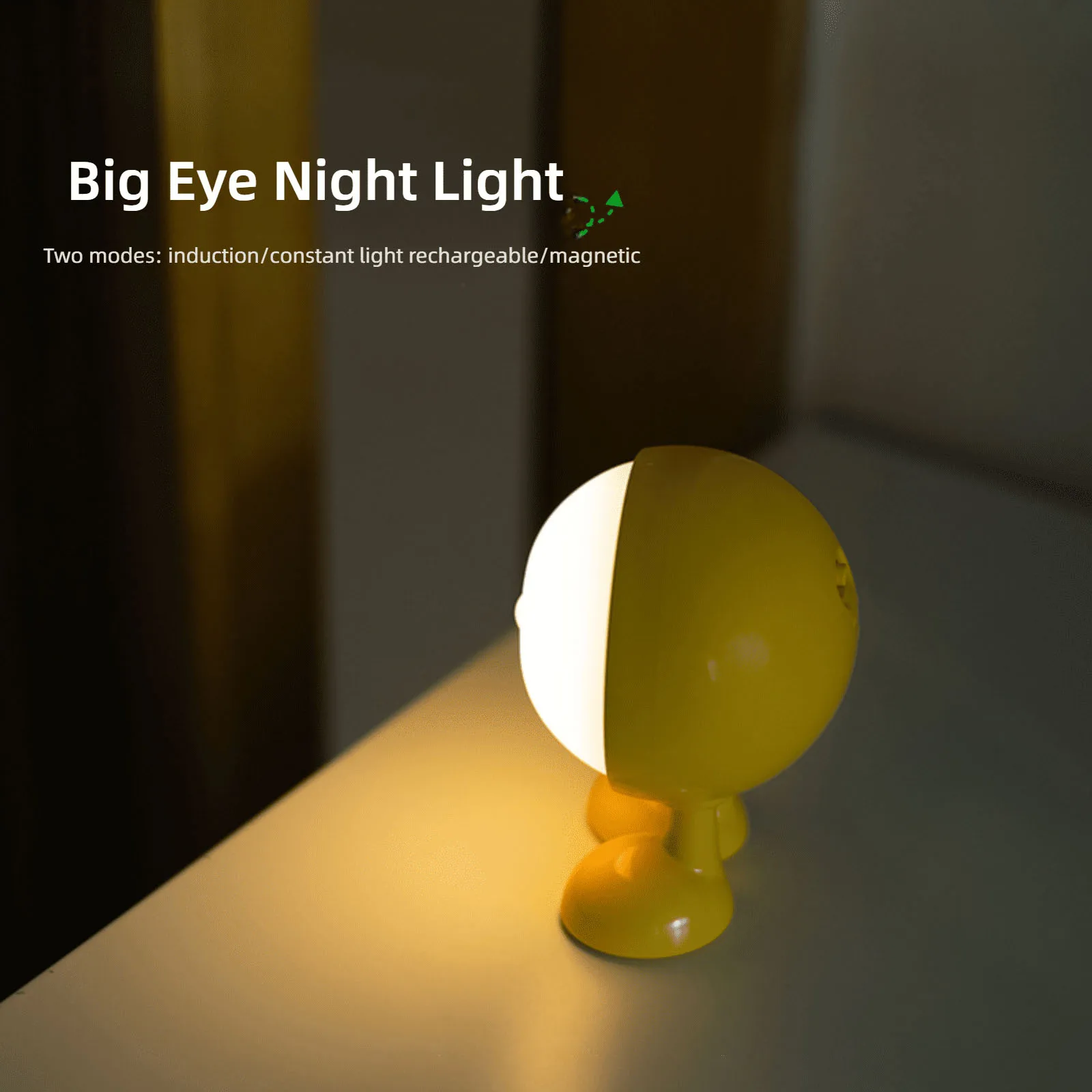 LED Big Eye Body Sensor Light Sound And Light Control Night Light Rechargeable Home Wardrobe Aisle Staircase Decorative Light