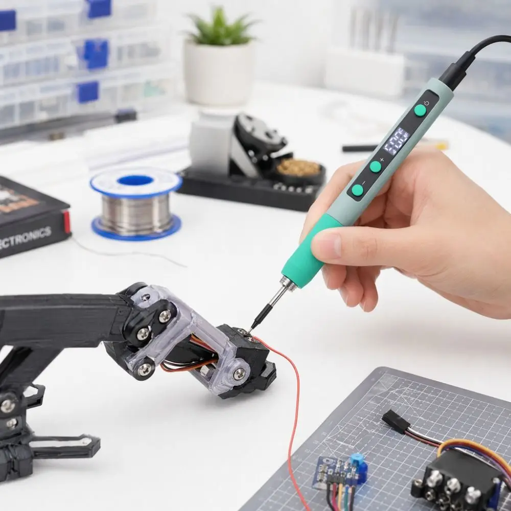 

Adjustable Temperature USB Soldering Iron Cordless Digital Display Electric Iron Solder 180-450 Celsius Speed Heating