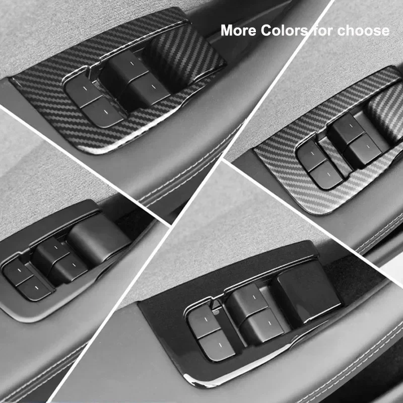 Window Lifter Switch Buttons for Tesla Model 3 Highland 2024 Door Open Handle Lifting Panel Cover Sticker New Model3 Accessories