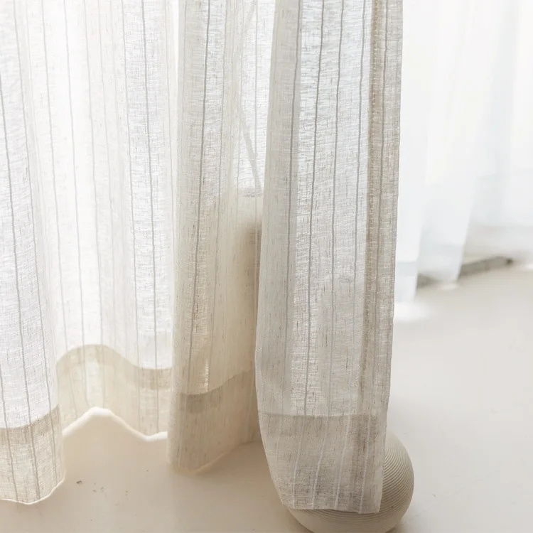 Moderno Simples Algodão Linho Vertical Linen Sheer Cortinas Para Sala de estar Quarto Macio Tulle Tela Janela Cortinas Deco Tecidos