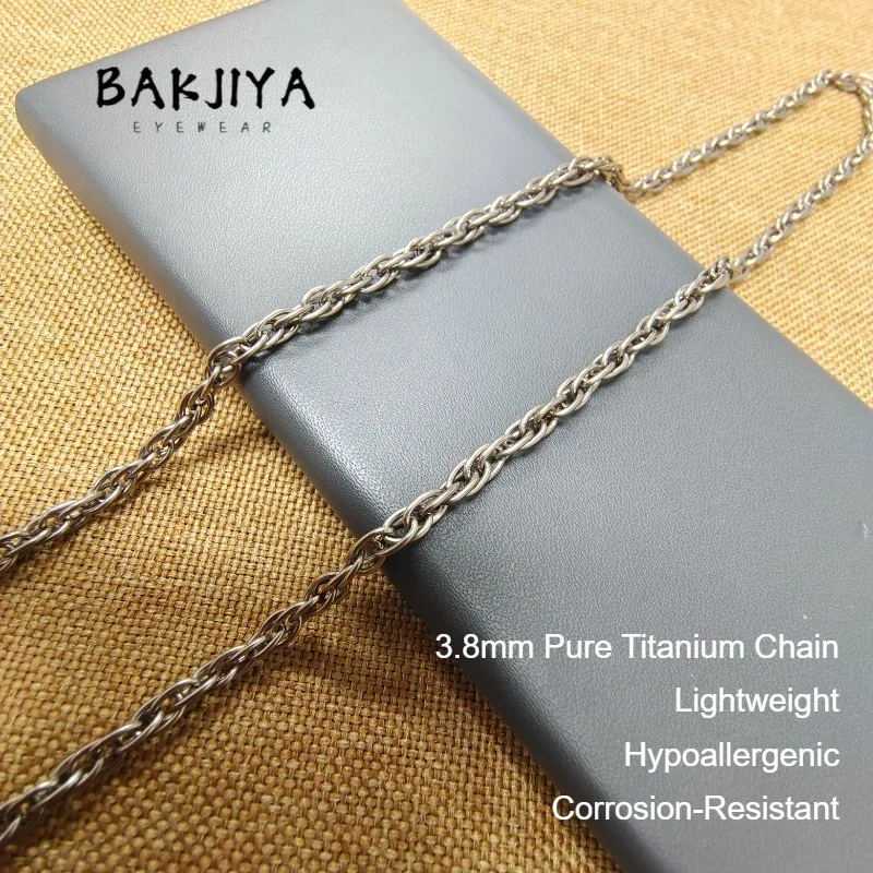 3.8mm Pure Titanium Double Rim O-Chain Necklace Men Women Never Fade Skin Friendly Collarbone Twisted Chain, Festive Gift Box