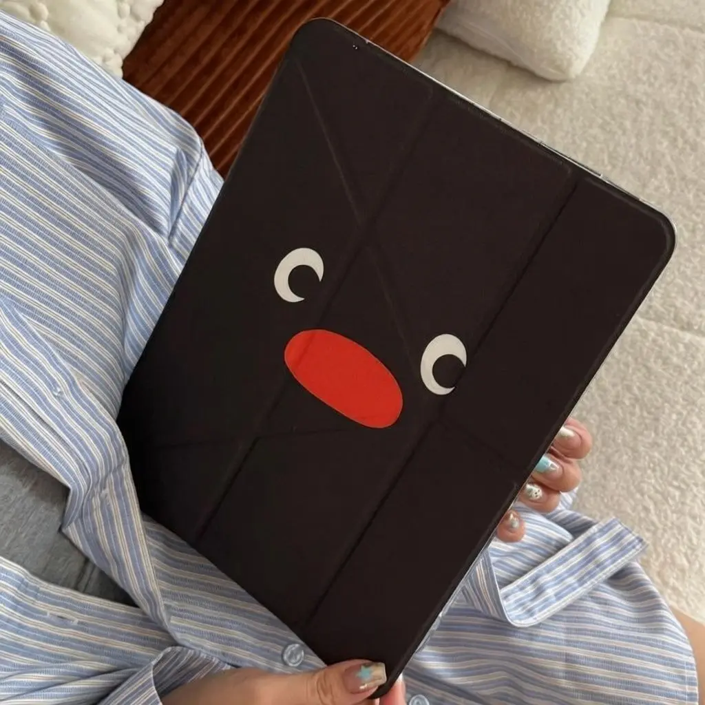 Y-Fold Penguin Illustration SCase For iPad Air 11 Case 10th 11th A16 9th iPad Pro 11 4 5 10.9in 12.9 M2 M3 M4 Mini Pencil Holder