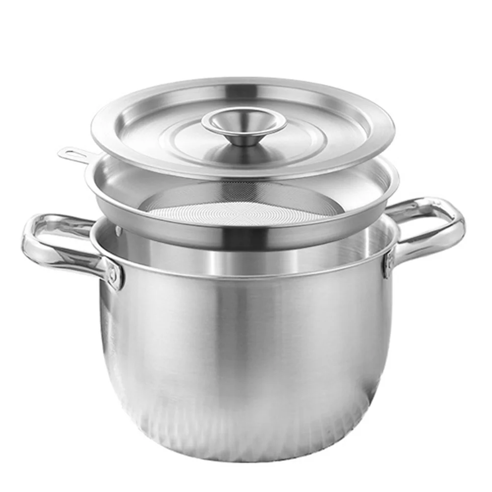 

Stainless Steel Grease Container Oil Strainer Pot Large Capacity Lid Filtered Oil Storage High Temperature Resistant Kitchen