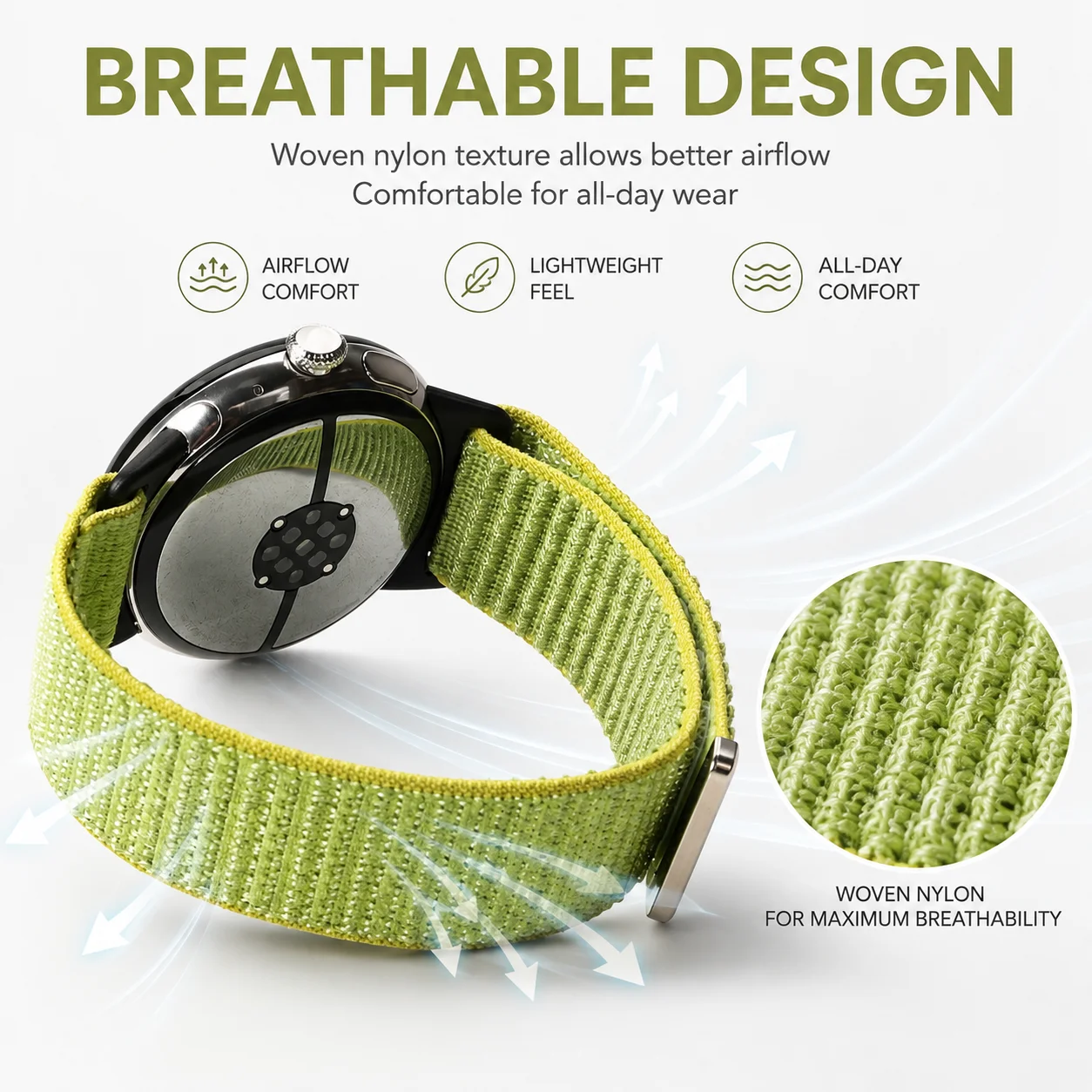 Nylon Loop Sport Bands for Google Pixel Watch 5/4/3/2/1 45mm 41mm Band Hook&Loop Soft Breathable Replacement Bands for Women Me