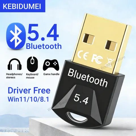 Bluetooth 5.4 Adapter for PC USB Bluetooth 5.3 Dongle Receiver for Speaker Mouse Keyboard Music Audio Transmitter