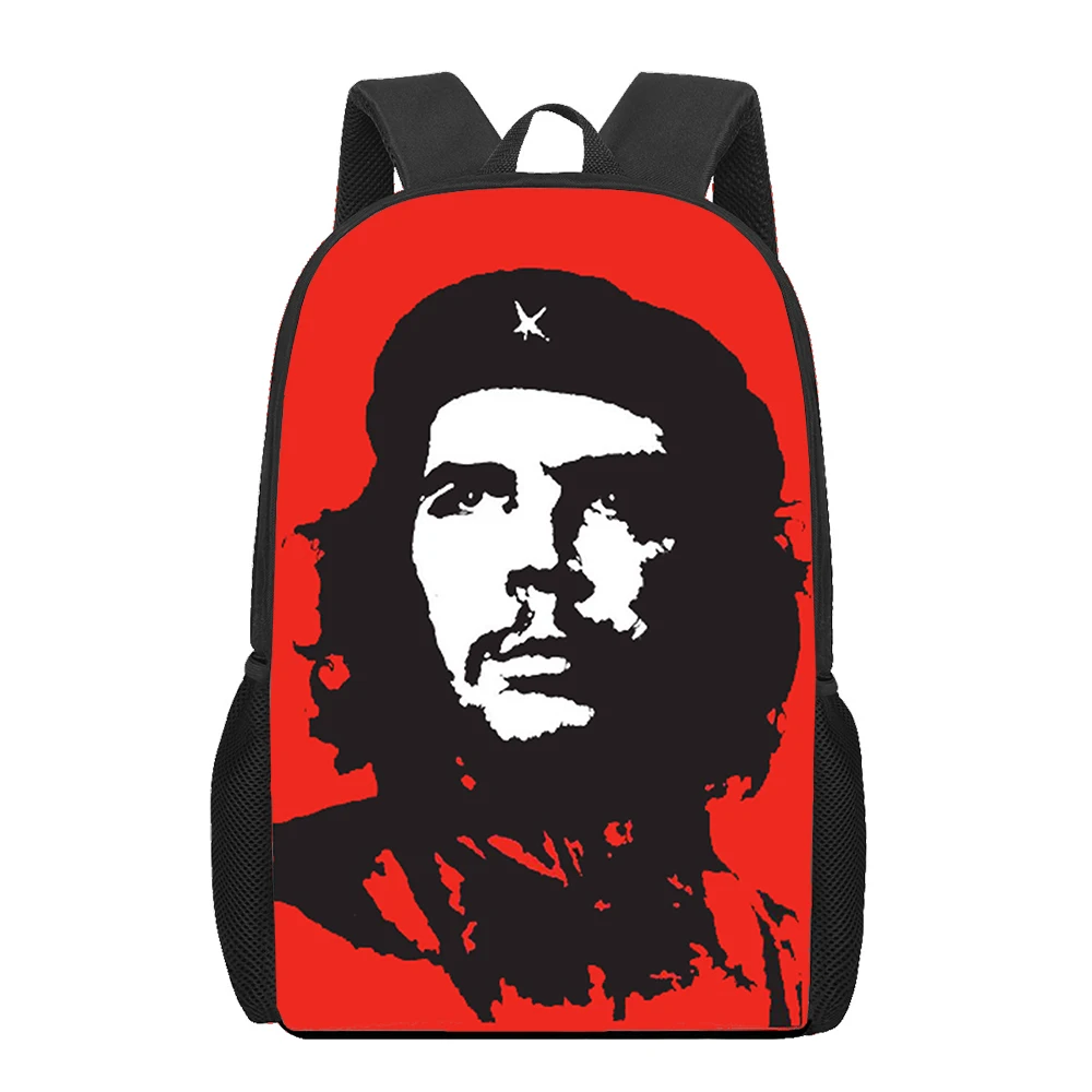 Che Guevara-mochilas escolares con estampado 3D para niños y niñas, mochilas escolares para estudiantes