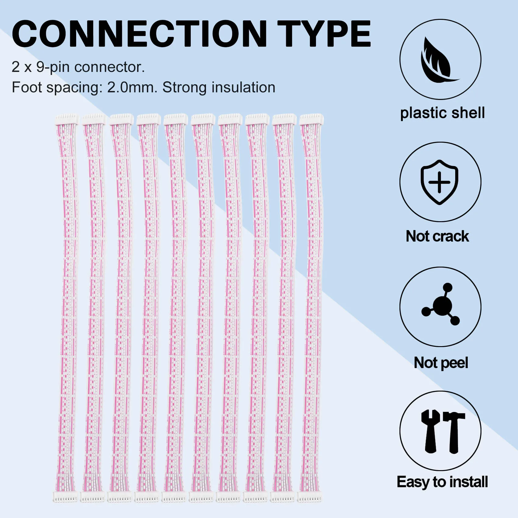 

Hot Sale 10Pcs/Set 18 Pin Signal Data Ribbon Cable for Bitmain Antminer S9 S7 L3 L3+ L3++ K5 R4 30cm