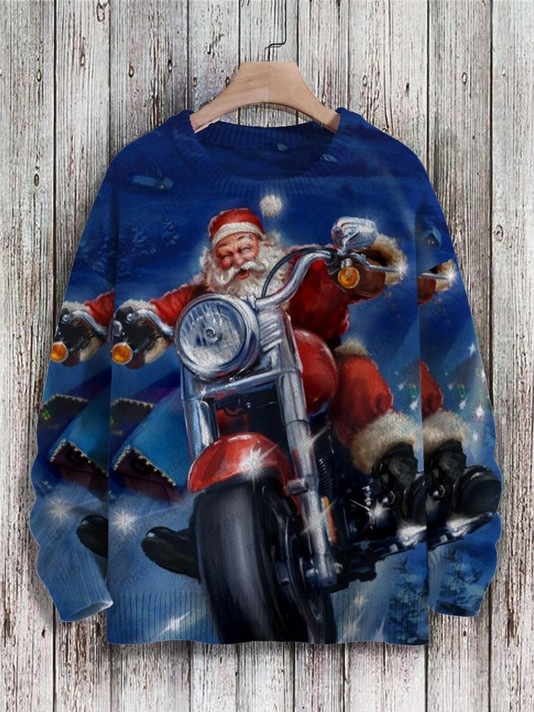 Christmas Devil Play Violin Black Cats Art 3D Printed Men's Knitted Pullover Winter Unisex Casual Knit Pullover Sweater