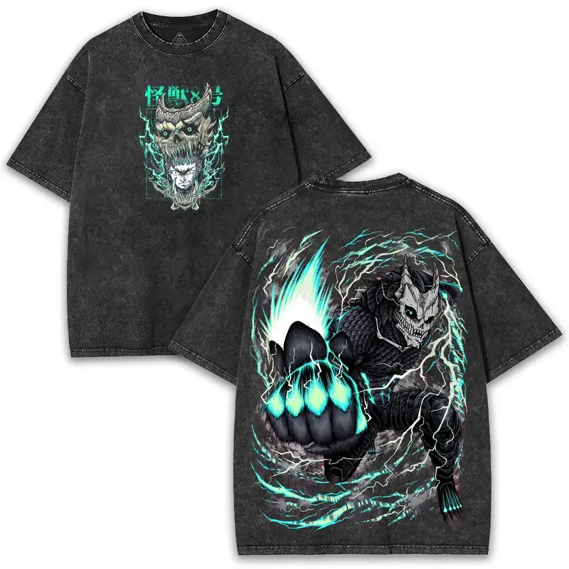 

Футболка с графическим принтом Japan Hot-blood Anime Kaiju No8 Kafka Hibino для мужчин и женщин, винтажная хлопковая футболка из стираного хлопка, свободный повседневный топ в стиле Харадзюку