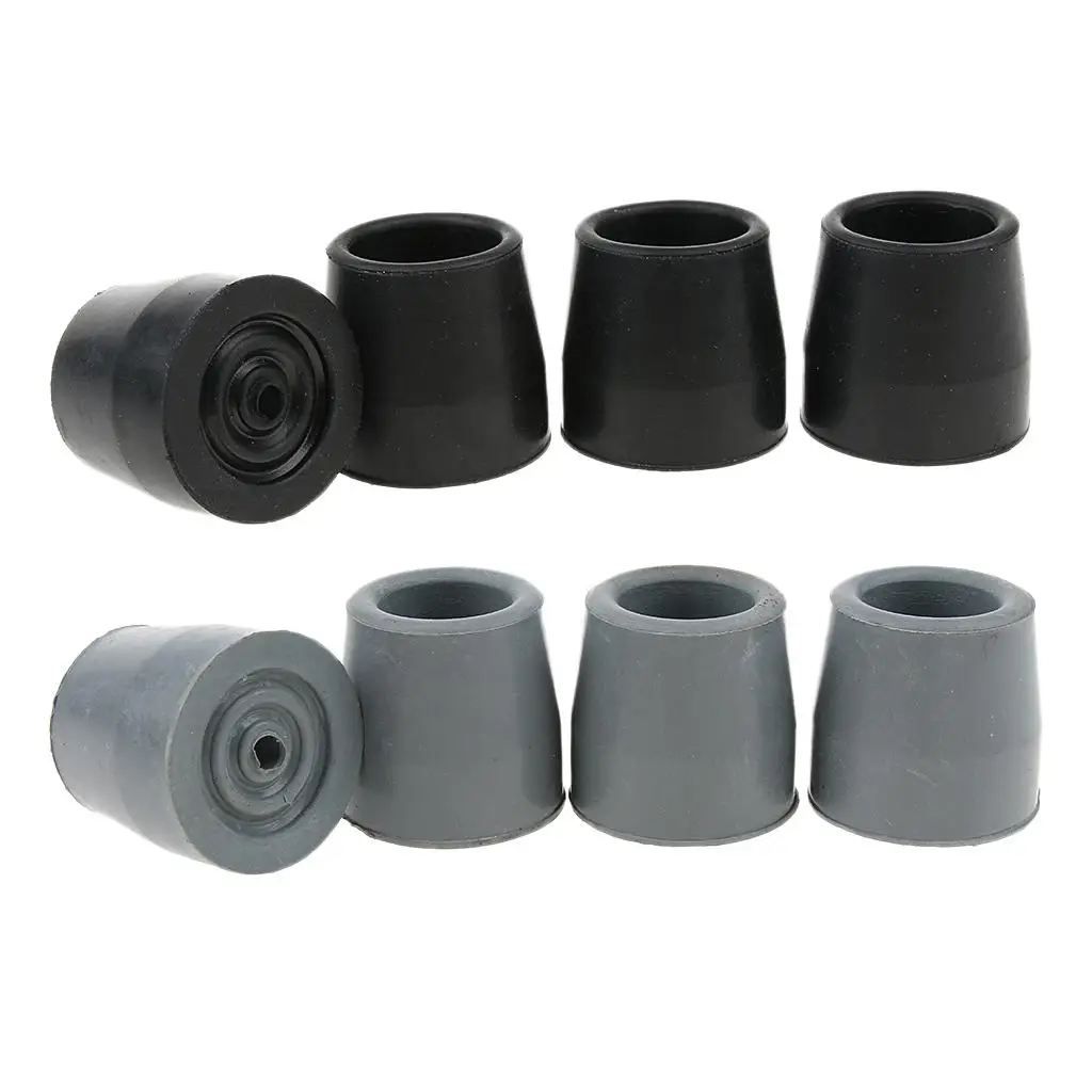 4Pcs Walking Stick Ferrule Rubber Crutch Tip Securely on Broken Ground Rock Mud Anti-Skid Cane Replacement Tip Stability