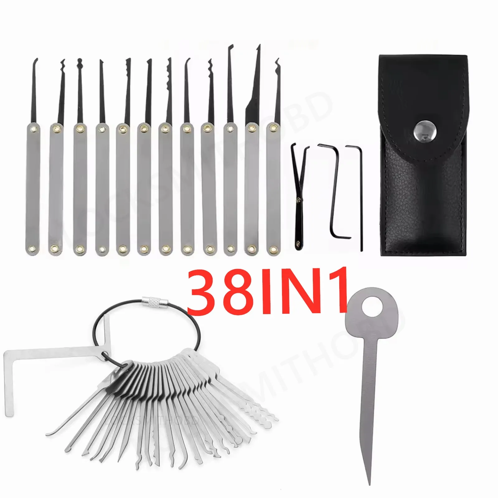 

38IN1 Full Set Universal Lockpick Suitable Tool Portable Tool for Unlocking Doors Use Opening Doors When Keys Are Forgotten