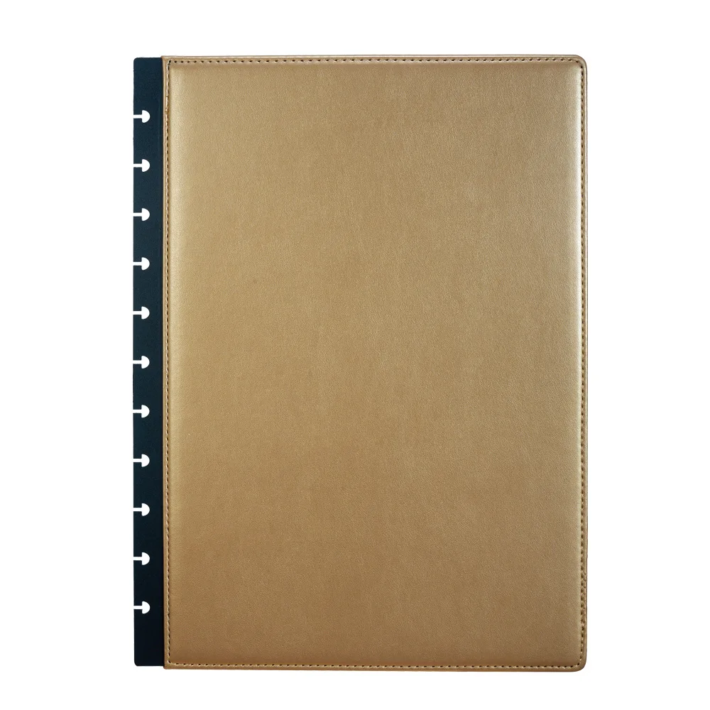 A4 11 Holes Mushroom Hole Imitation Leather Cover Notepad Shell Notebook Cover Diary Protection Shell Book Loose-leaf Cover