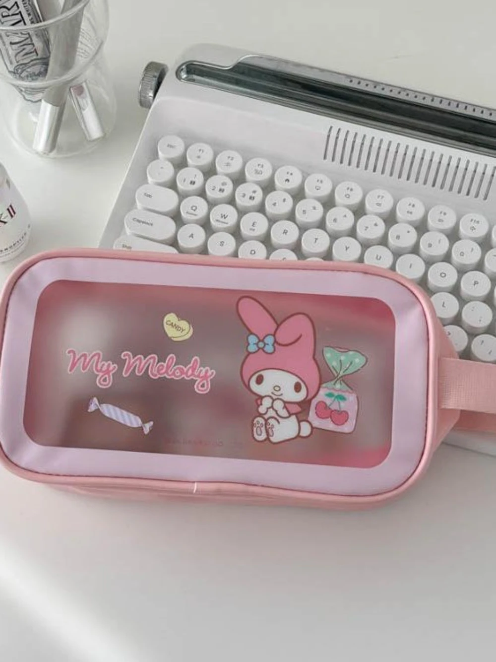 MINISO Sanrio Waterproof Cute  Packaging Toiletry Bag Handle Cartoon My Melody Cinnamoroll Kuromi Hello Kitty Pochacoo Travel