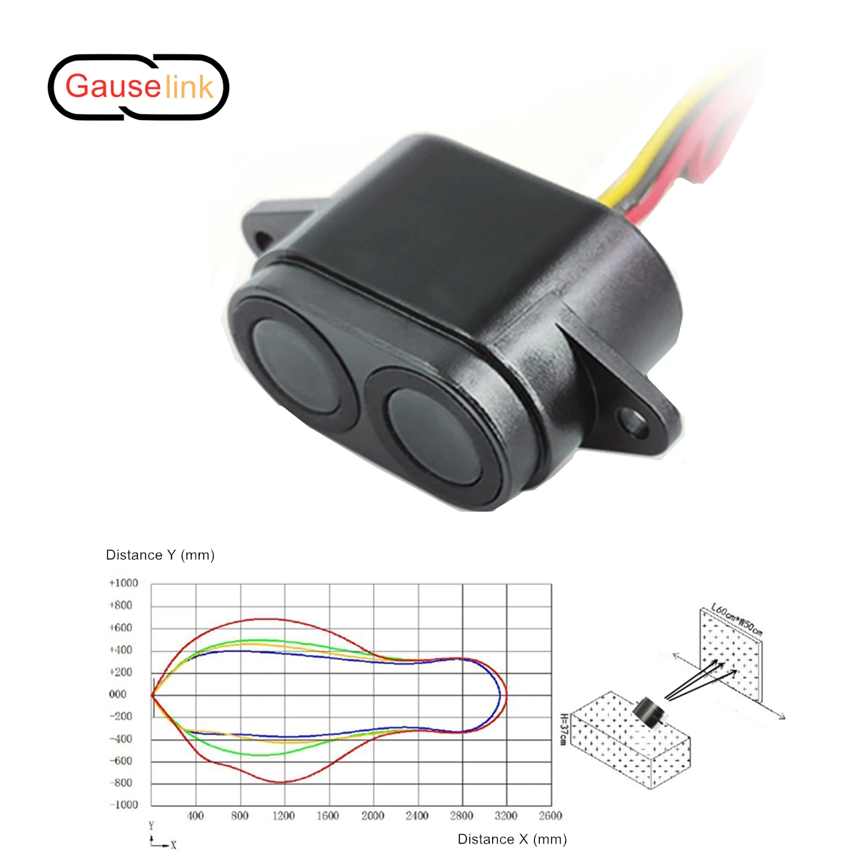 Mini-Ultraschall-Ultraschallsensormodul, Bereich 300 cm, Blindzone 2 cm, für KI-Entfernungsmessung, Flüssigkeitsstand, wasserdichtes Licht – Detail 2