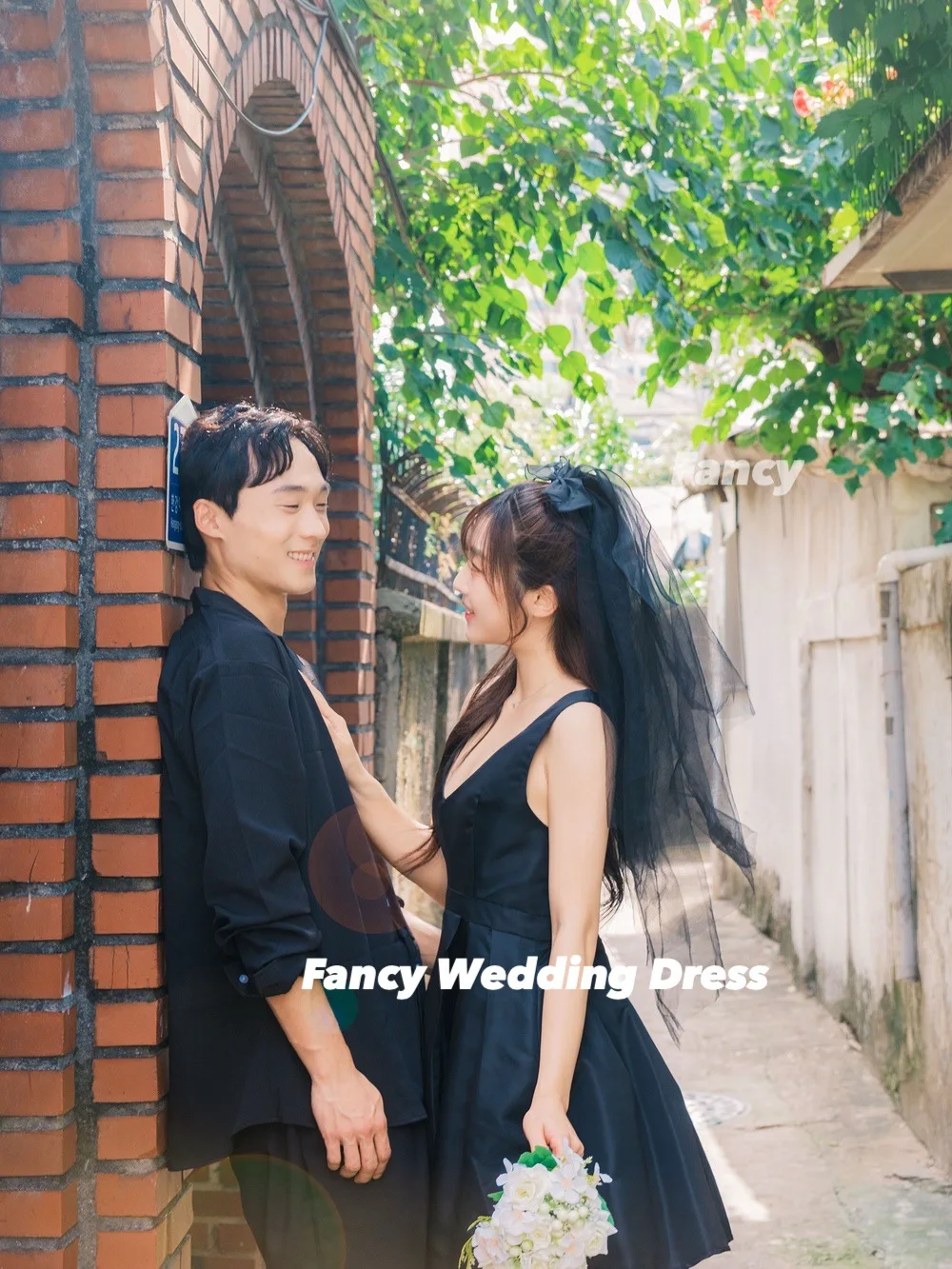 Fancy Sexy V Neck Wedding Dress Korea Photography Square Neck Mini Short Party Dresses Back Corset Zip Customized