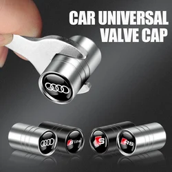 Cubiertas de tapa de vástago de válvula de neumático de coche de Metal, 4 piezas, Audi Sline Quarrto A3 A7 Q3 8v RS5 B7 A4 A6 C6 A3 Q8 B2 B3 B4 B5, accesorios para automóviles