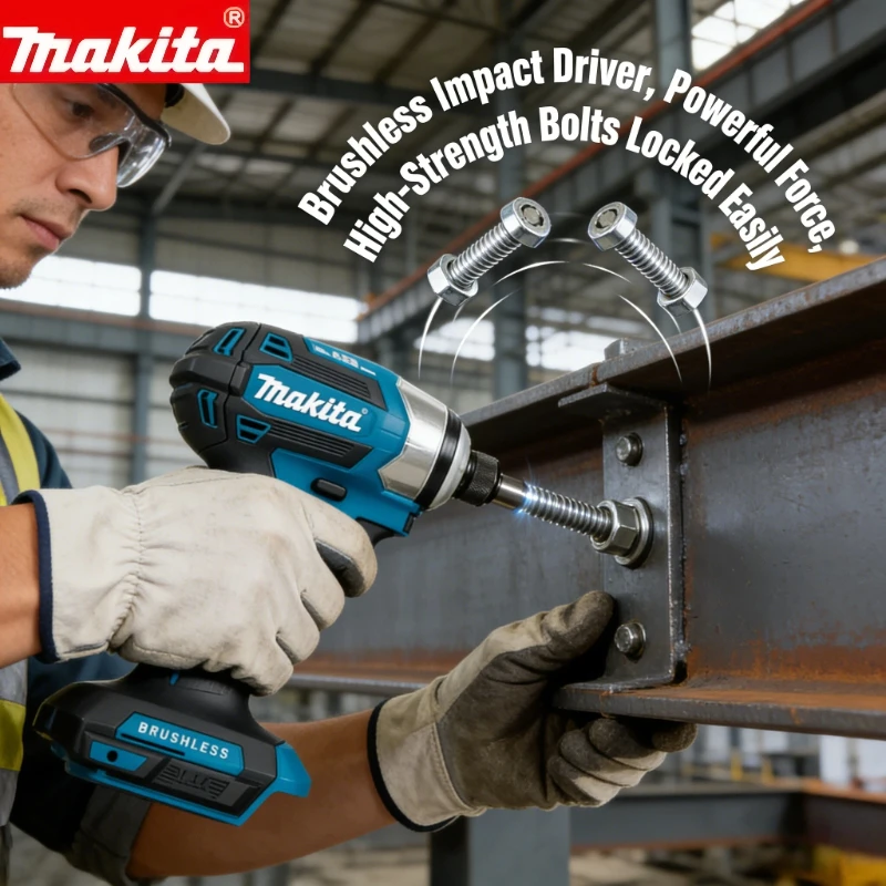 

Аккумуляторный ударный шуруповерт Makita 18V LXT DTD173, бесщеточный, электрическая дрель-шуруповерт, режимы T1/T2, двойная светодиодная подсветка, 180 Н·м