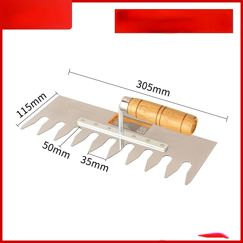 Imagem -06 - Madeira Handle Gesso Trowel Sawtooth Gesso Gesso Acabamento Trowel Steel Blade Tile Tool Ferramentas Drywall Pintura Decoração