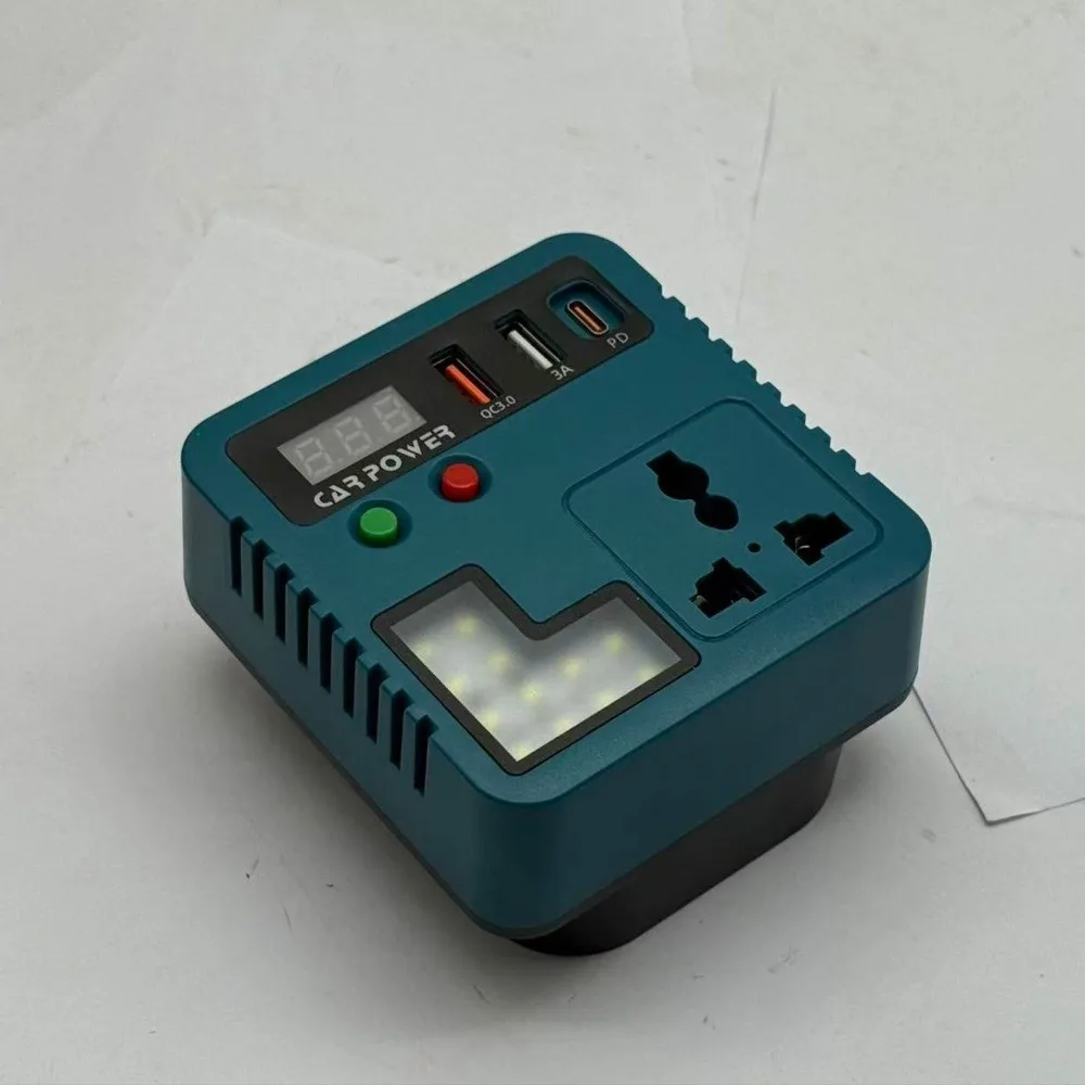 USB Port Battery Power Inverter Dual Fast Charging LED Indicator Battery Power Converter Overload Protection Portable