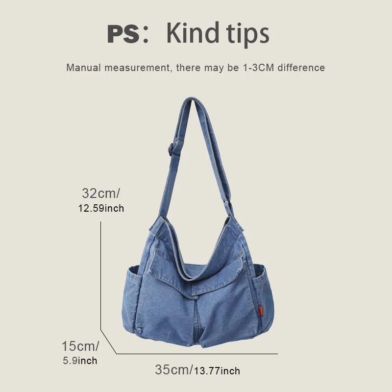 MEDIOW Preppy Style Messenger sacs pour femmes sacs à main et sacs à main de créateur de luxe 2023 nouveau en Denim plusieurs poches sac à bandoulière en tissu moyen haute qualité livraison gratuite L'expédition rapide