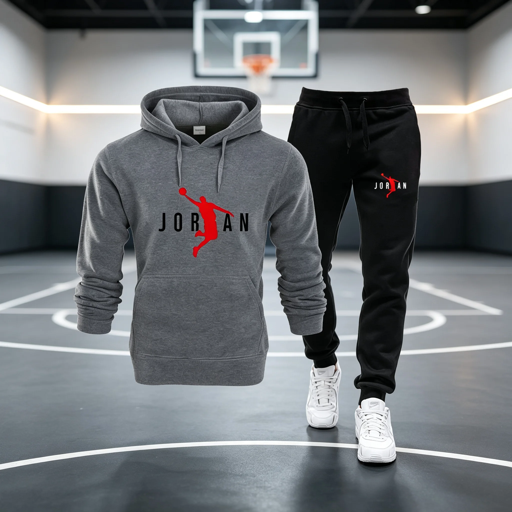 Men Print Tracksuit 2 Pieces - Streetwear Hoodie review and price