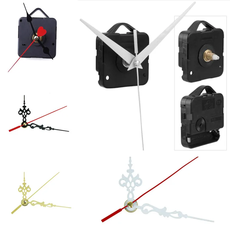 Parti del meccanismo dell\'orologio fai-da-te classico orologio da parete al quarzo nero appeso movimento dell\'orologio da parete al quarzo