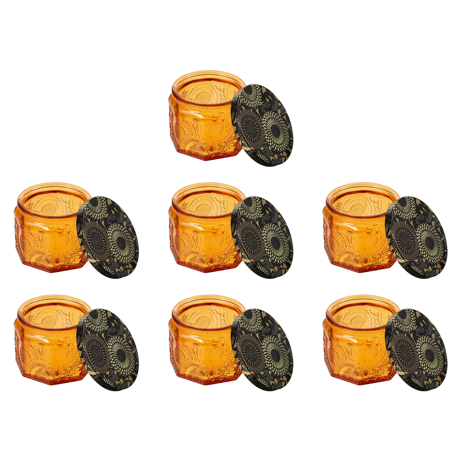 

7Pcs Embossed Making Jars Quality Material Compact Design DIY Scented Candles Jelly Waxes Home Decor Supplies
