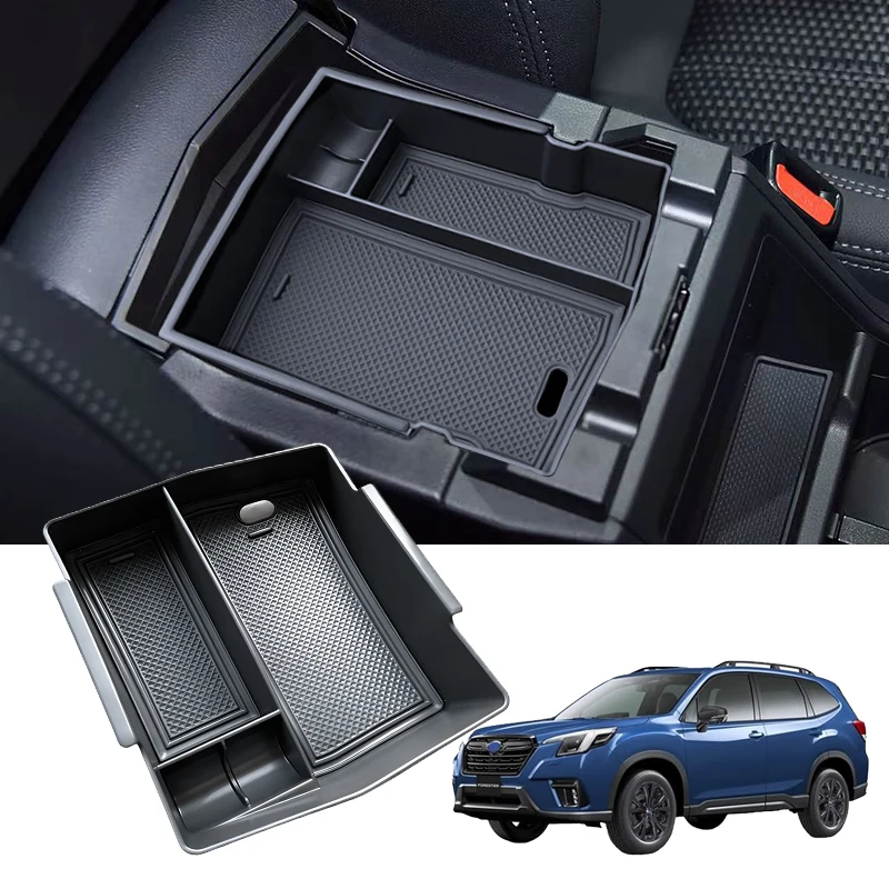 Mittelkonsolen-Organizer-Ablage für Subaru Forester 2019-2026 2025 24 – Interieur-Armlehnen-Einsatz-Aufbewahrungsbox, leicht herausnehmbar, Zubehör