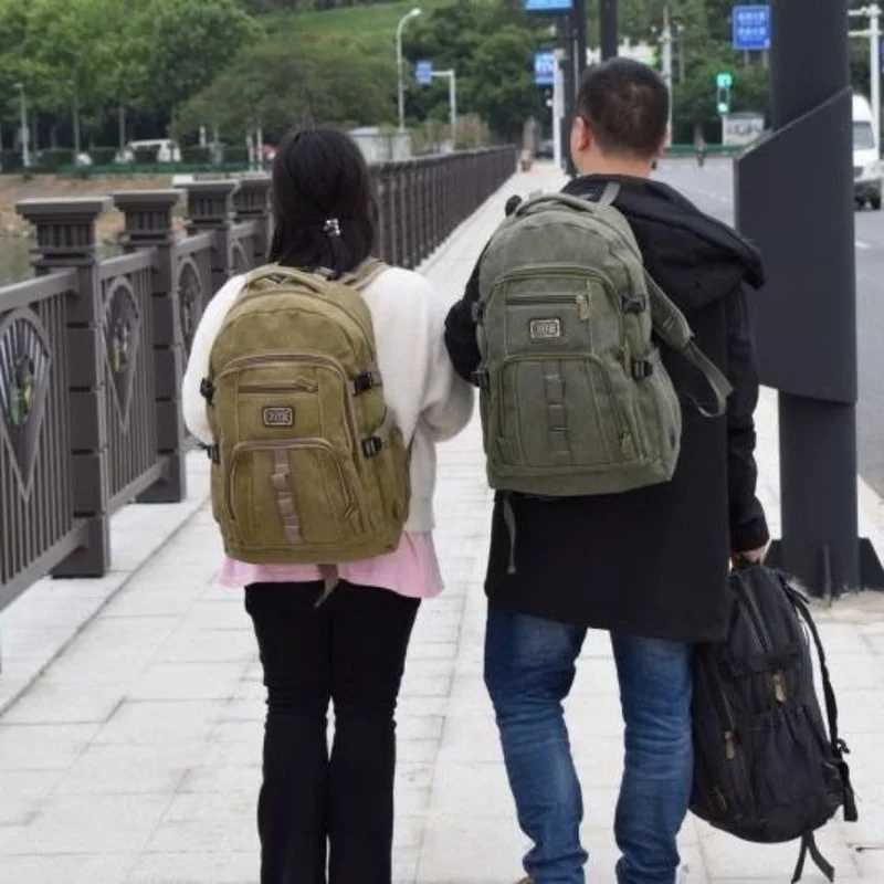 Men\'s New Retro Backpacks Trend Canvas Bags Large Capacity Outdoor Leisure Travel Bag Male Mochila E58