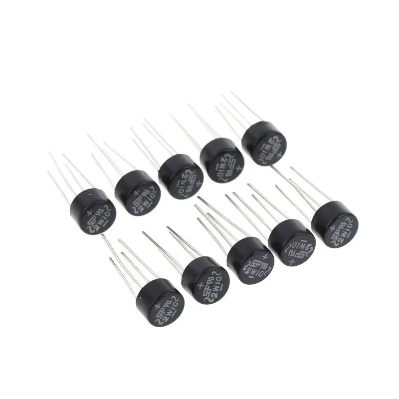 10/20/30개 신제품 2W10 2A/1000V 다이오드 브리지 정류기 원형 브리지 정류기 브리지 스택