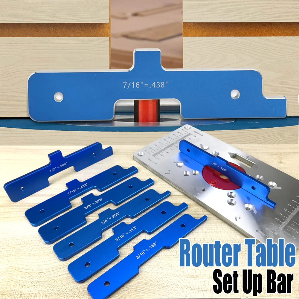 

7Pcs Precision Router Table Set Up Bars Woodworking Aluminum Setup Block Height Gauge Set Table Saw Accessories Miter Gauge Tool