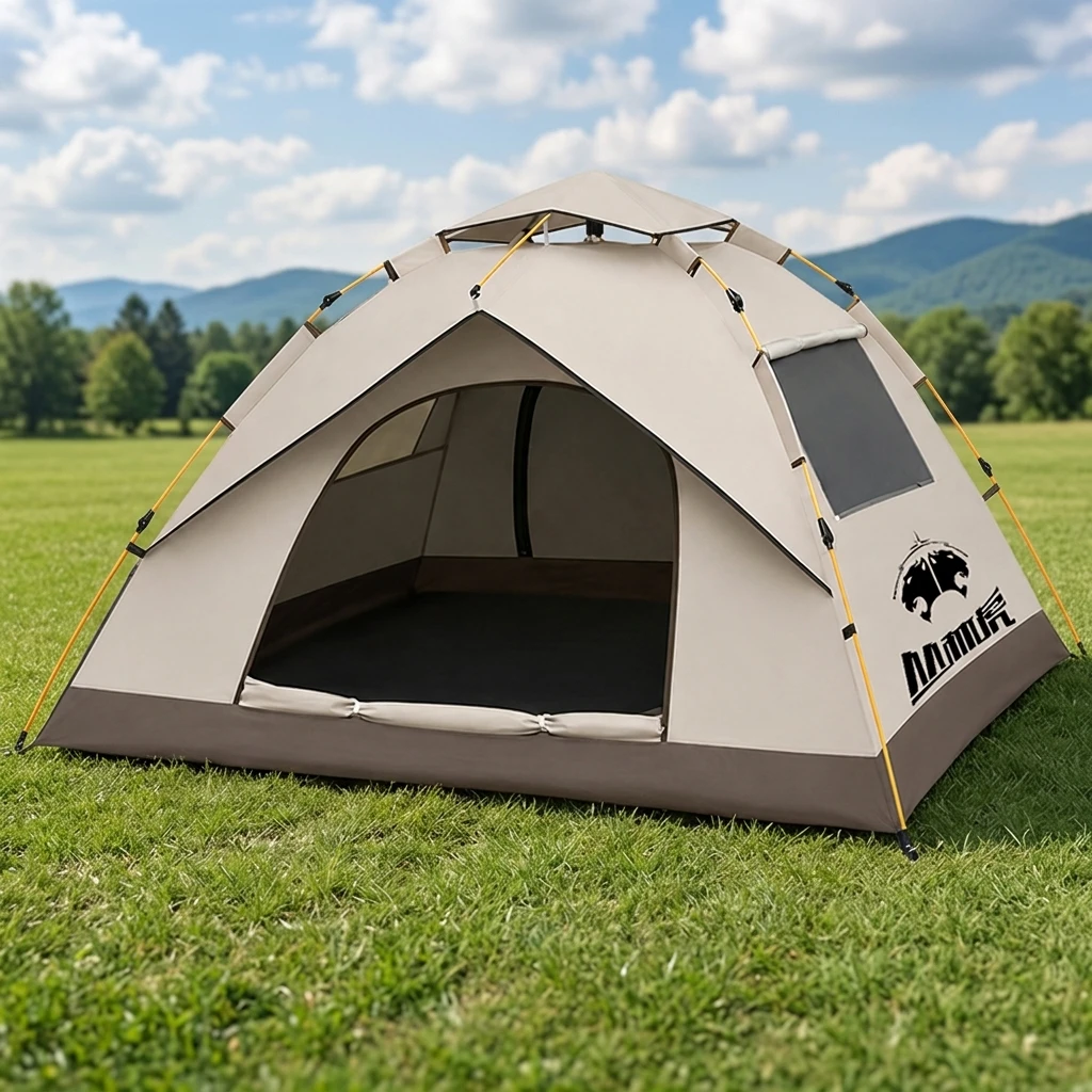 waterproof-windproof-one-bedroom-four-season-camping-tent-3-4-person-automatic-pop-up-oxford-for-outdoor-use