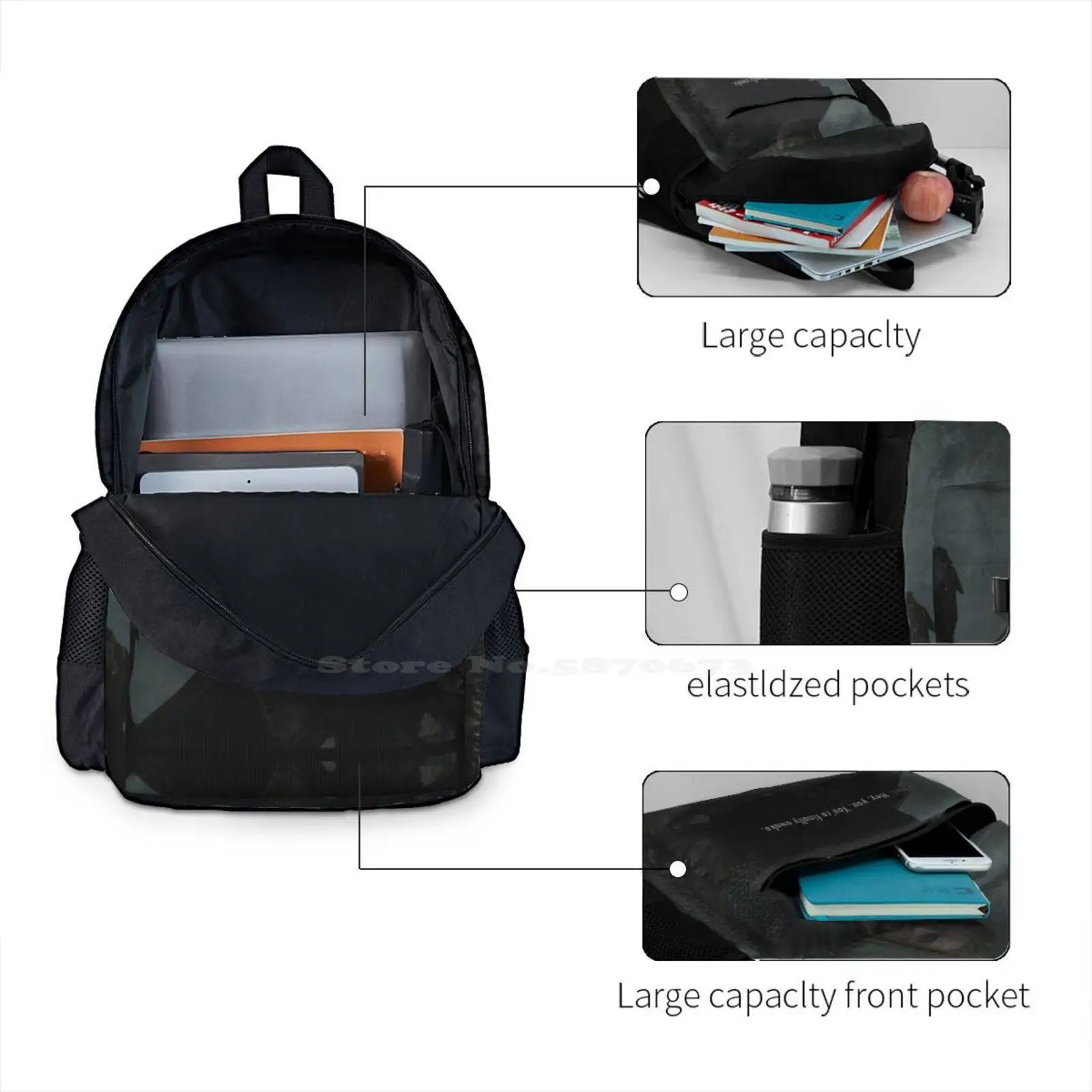 Hey You,You'Re Finally Awake Hot Sale Schoolbag Backpack Fashion Bags Morrowind Gaming Gamer Nerd Fantasy Rpg Meme Parody image 4