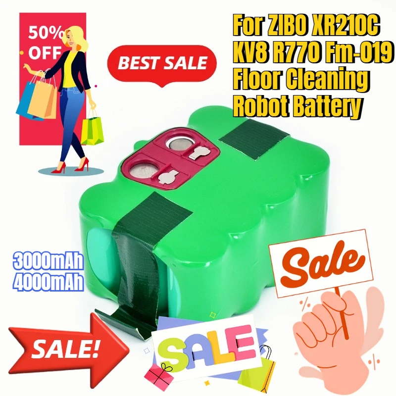 

14.4V 3000/4000mAh for ZIBO XR210C KV8 R770 Fm-019 Floor Cleaning Robot Battery