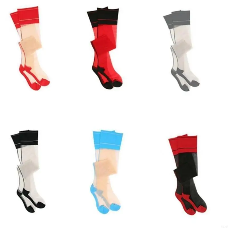 Y3NE transparentes para mujeres costura espalda High Stockings Contraste Top Heel Cuban Backseam costado los