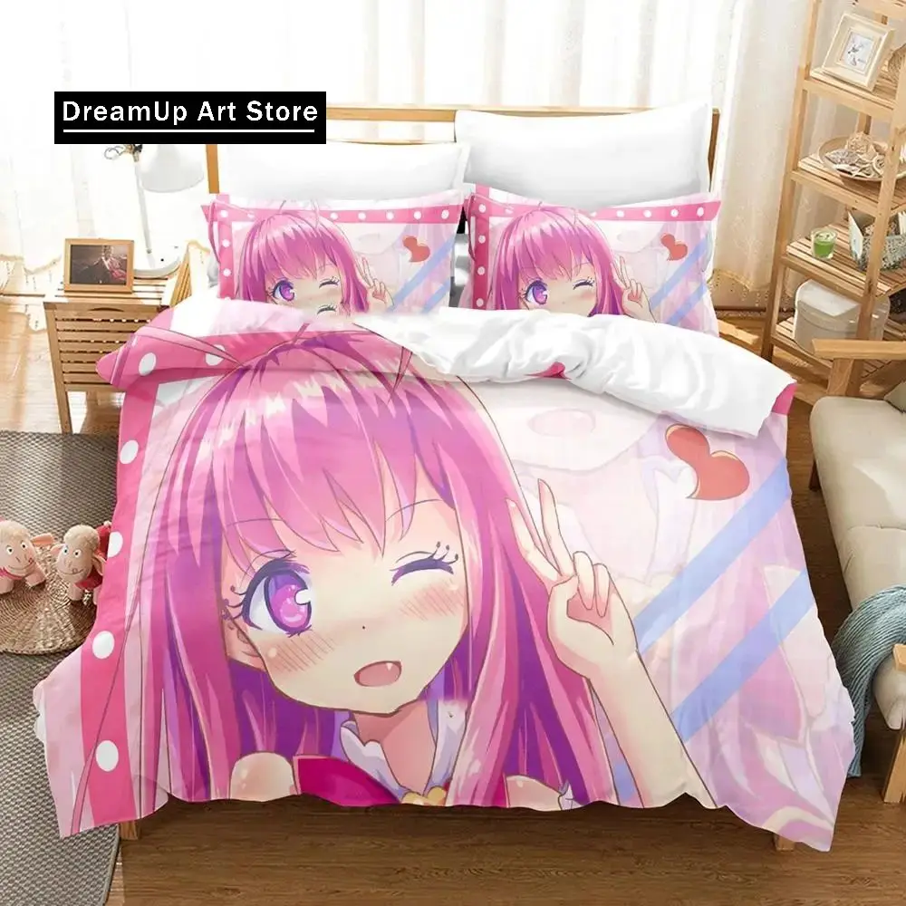 Anime Cupids Chocolates Bedding Set Duvet Cover Bed Set Quilt Cover Pillowcase Comforter king Queen Size Boys Adult Home Textile