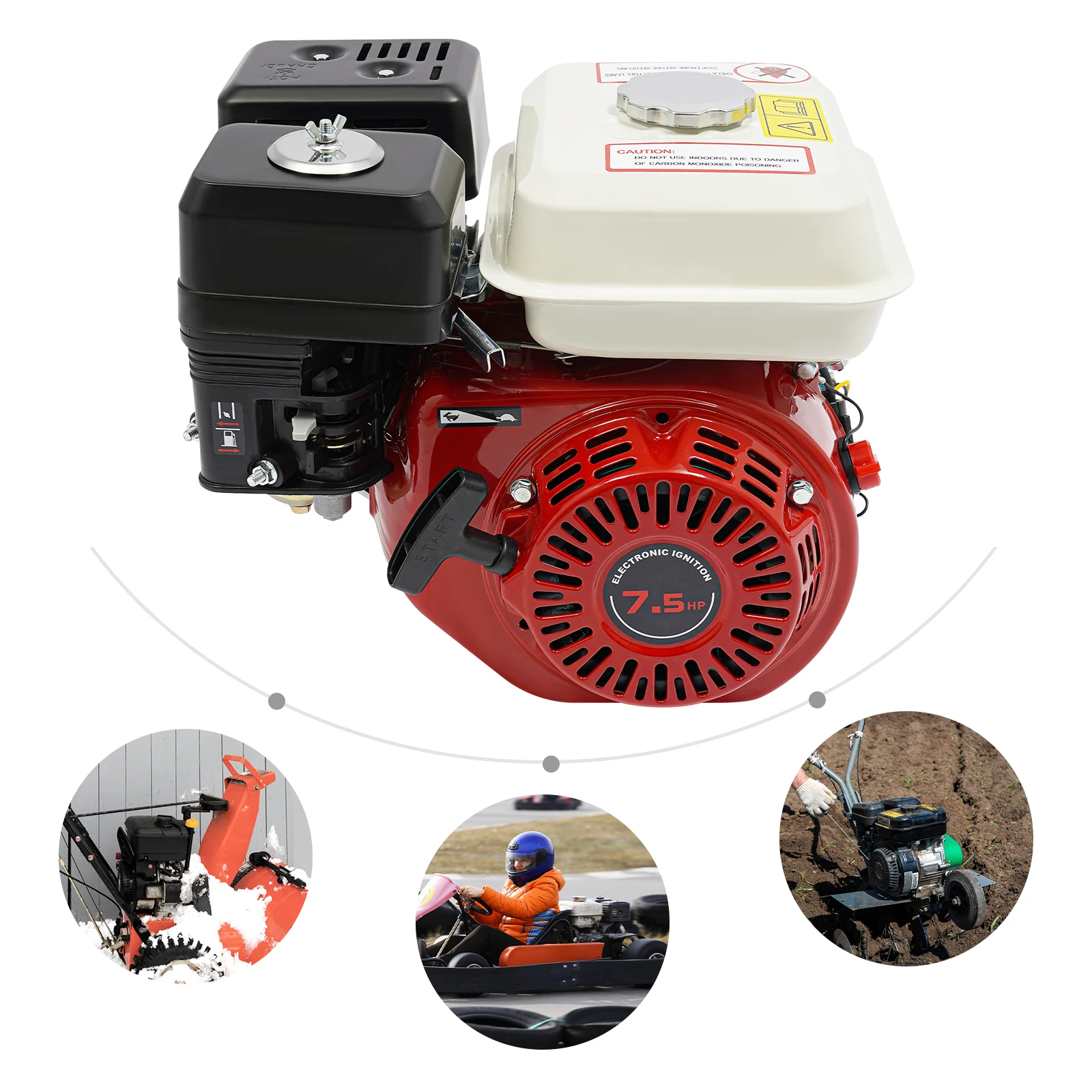 محرك أحمر 7.5HP 4-السكتة الدماغية 212CC 3000W محرك متعدد الاستخدام يعمل بالبنزين لمولد هزاز مضخة المياه