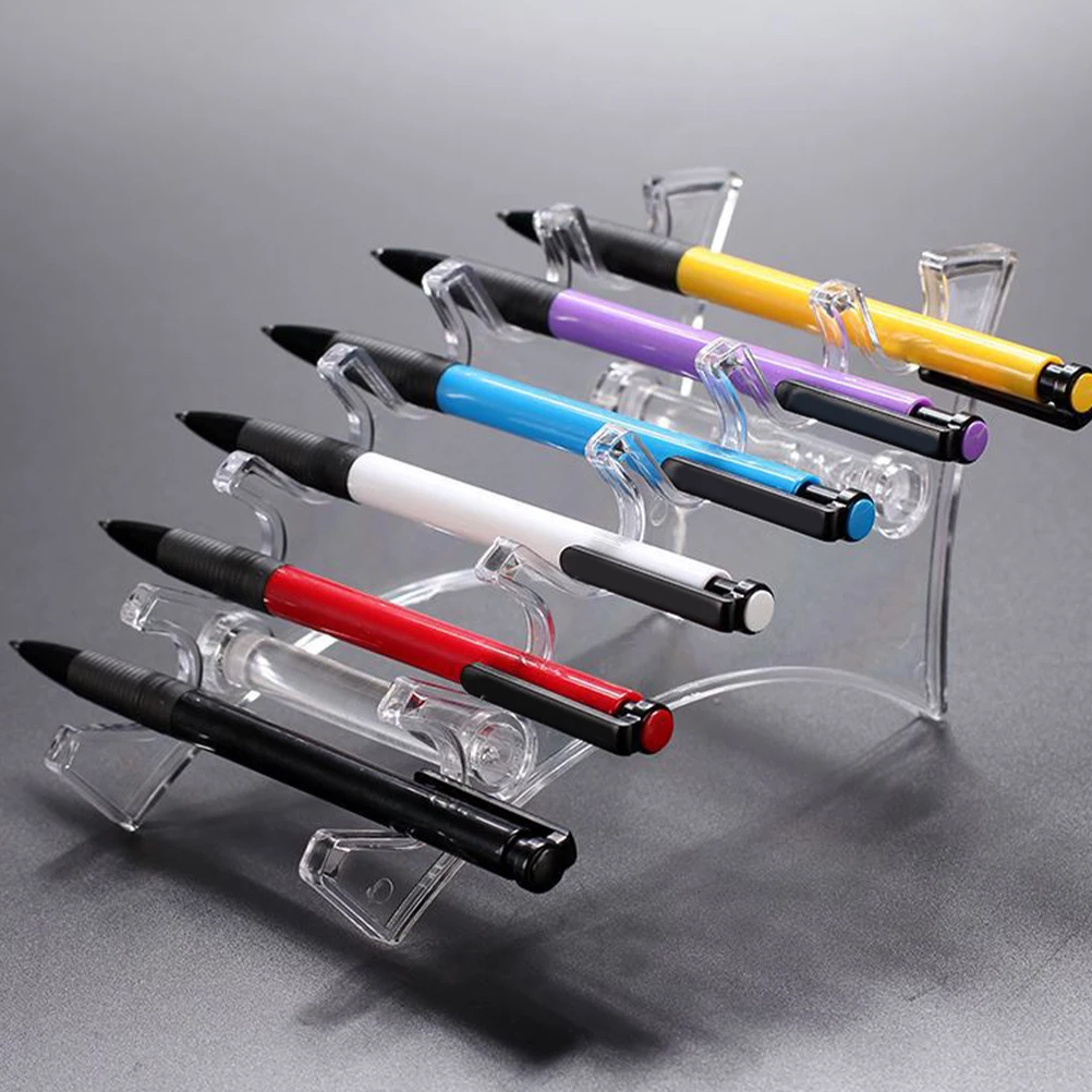 

4pcs Pen Display St Transparent 6 Layer Plastic Holder Desk ganizer Makeup Brush Storage Rack Stationery Nail Art Tool Home
