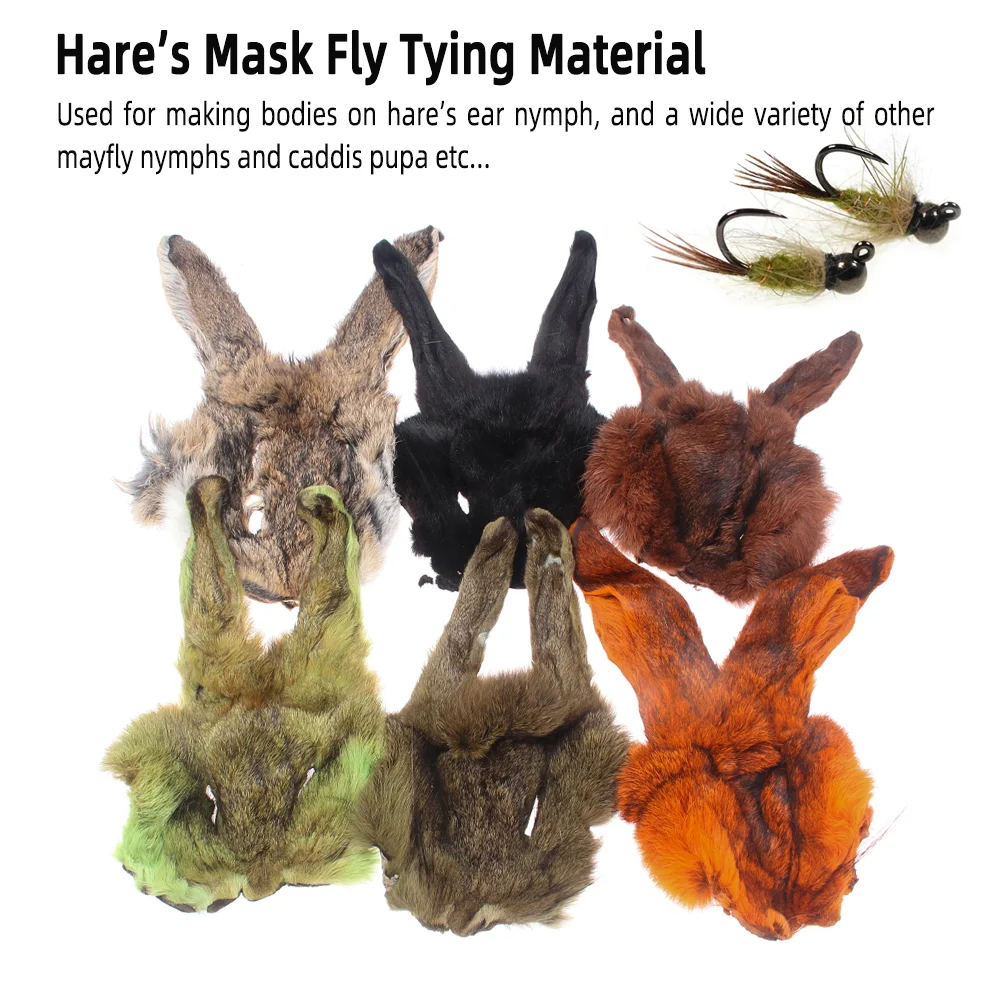 Vampfly Hare's Mask Fly Tying Material Rabbit Fur Fly Dubbing Material for Hare’s Ear Nymph Mayfly Nymphs Caddis Pupa Trout Lure