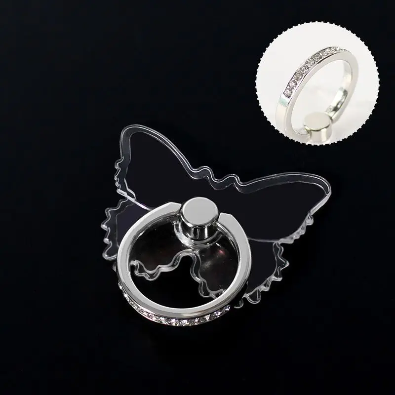 Transparenter Luxus-Schmetterlings-Fingerring-Handyhalter für iPhone 15, Smartphone-Aufkleber, Ständer, Zubehör, faltbare Unterstützung – Detail 7